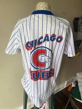 Vintage 80s Chicago Cubs Wilson White and Blue Jersey